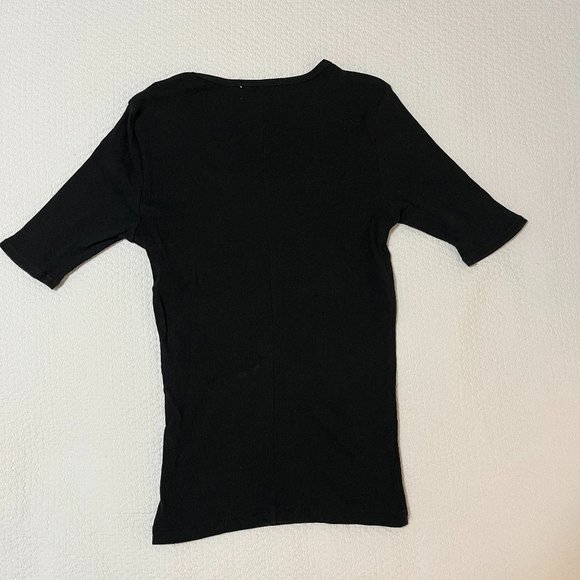 Black Entireworld Elbow Length Ribbed Shirt, Type C Version 5, L - Picture 2 of 3